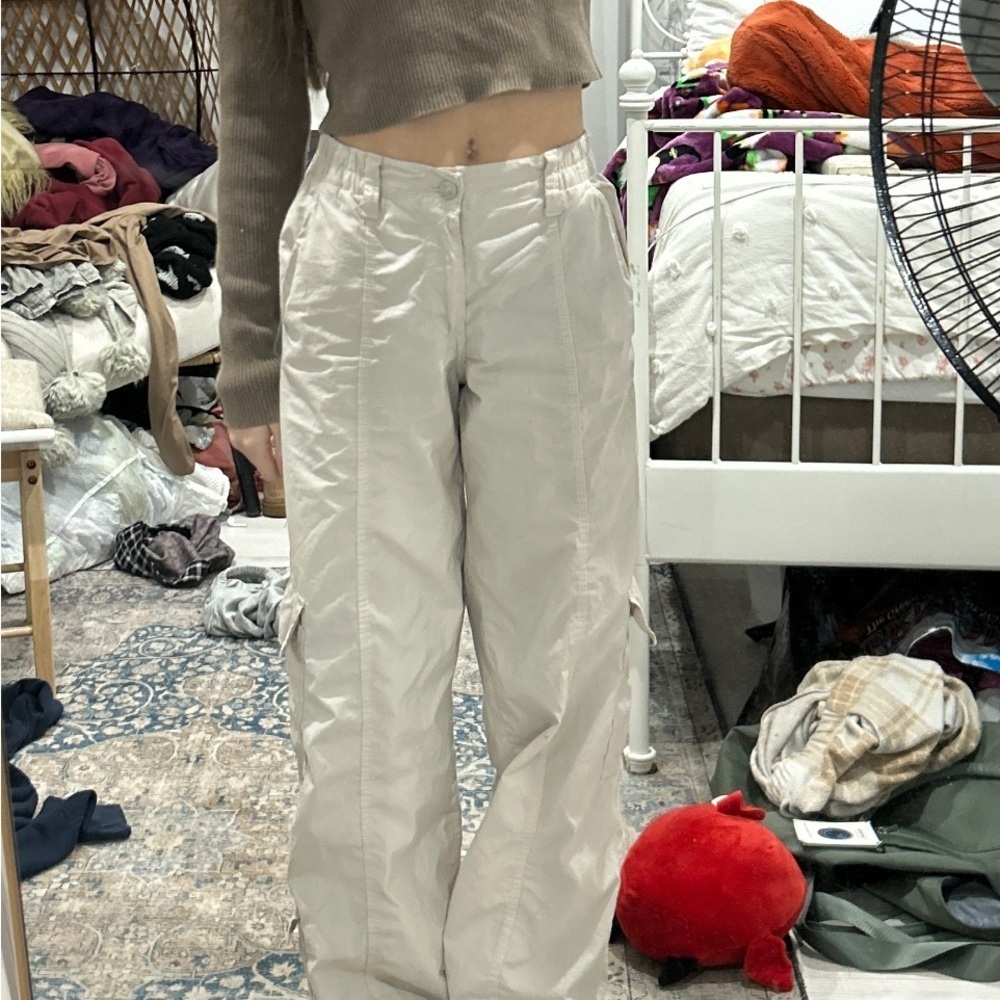Zara Light Weight Cream Cargo Pants​